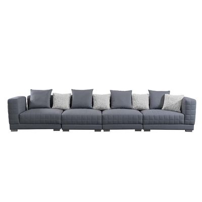 Calgary 4-Seater Fabric Sofa with Stool - Grey - With 5-Year Warranty